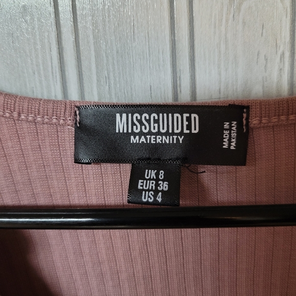 Missguided Mauve Ribbed Maternity Dress Size 4 - Picture 4 of 4